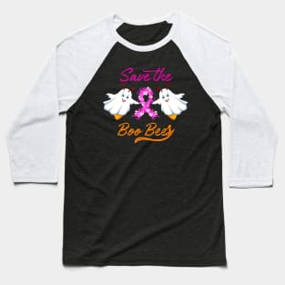 Breast Cancer Halloween Save The Boo Bees Baseball T-Shirt